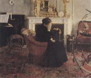 Fernand Khnopff Listingto Music by Schumann china oil painting artist